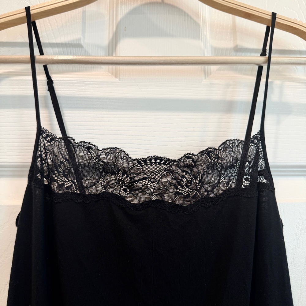 🖤 Victoria’s Secret Black Heavenly Modal Lace Trim Square Neck Romper XS - Picture 5 of 9